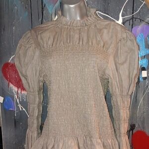 Elegant Gray Smocked Dress